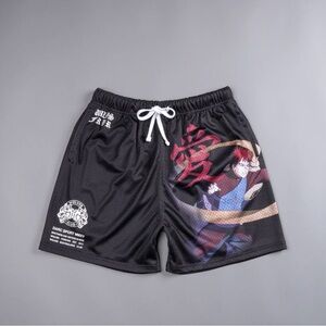 DARC SPORT X NARUTO “Gaara” BLACK MESH SHORTS Size SMALL